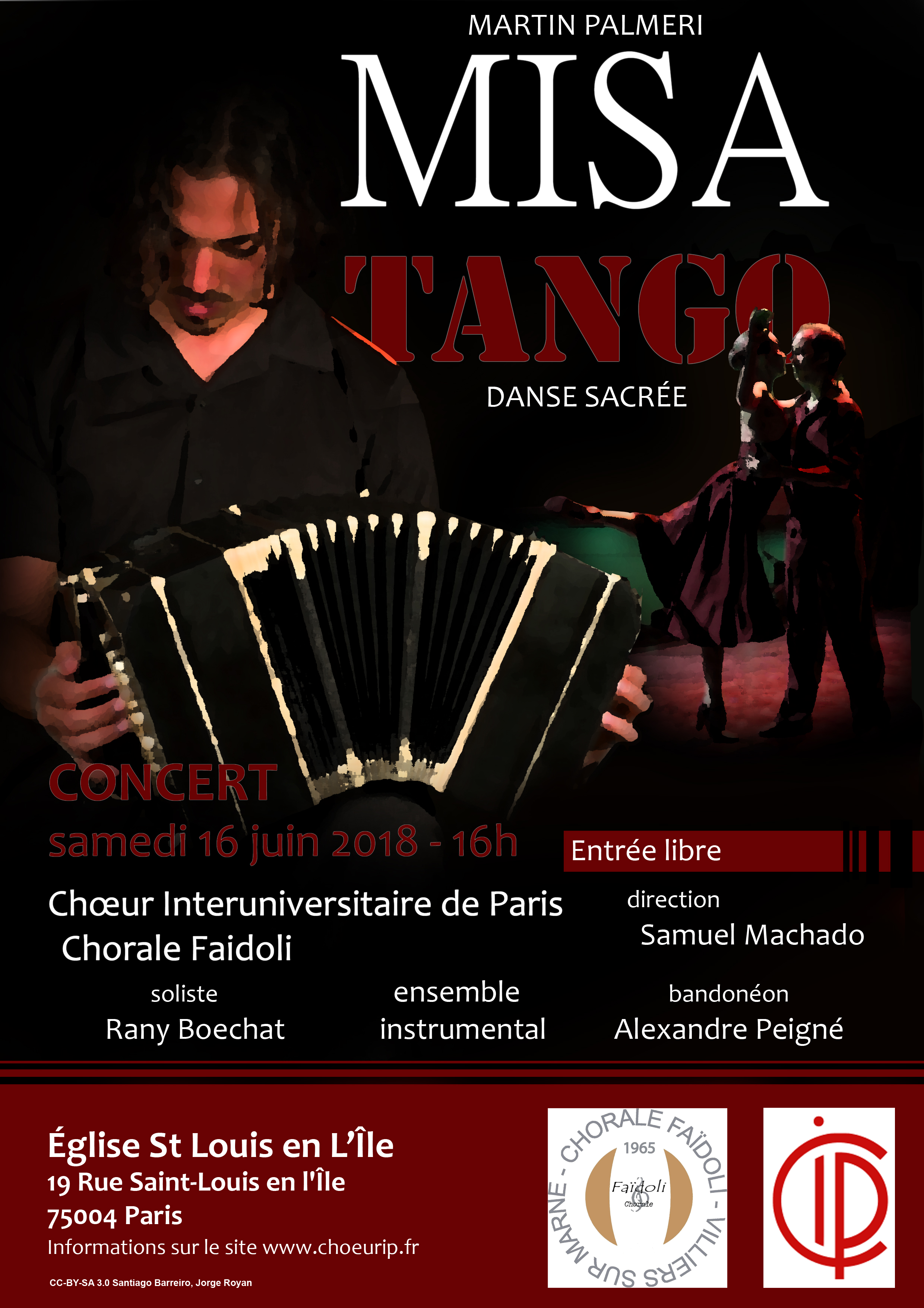 Concert 16 juin 2018 Misa Tango de Palmeri à Saint-Louis en l'Ile